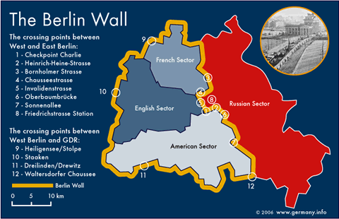 Berlin wall map